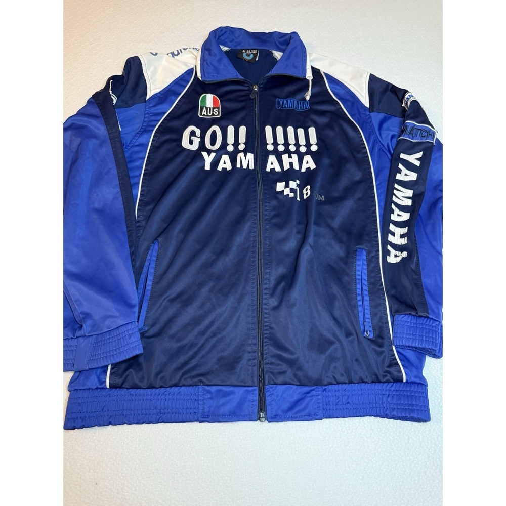Vintage Yamaha Racing Track Jacket Blue‎ Full Zip Motorcycle XXL